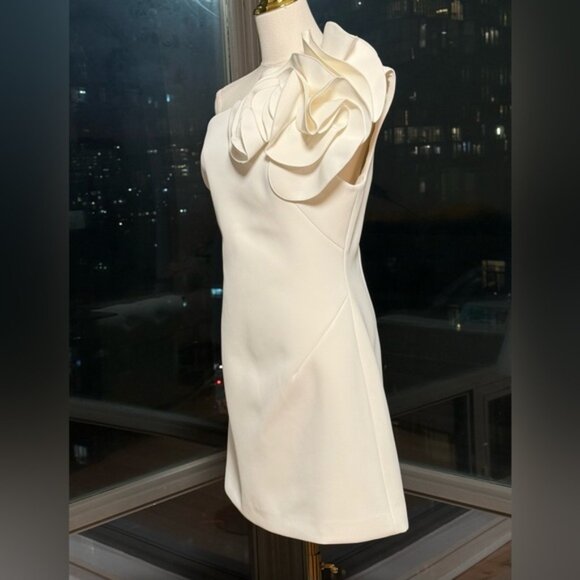 🆕 ACLER 🧿 NWOT Turflea One Shoulder Mini Dress, Ivory - Sz AU 14 US 10 - Picture 5 of 16